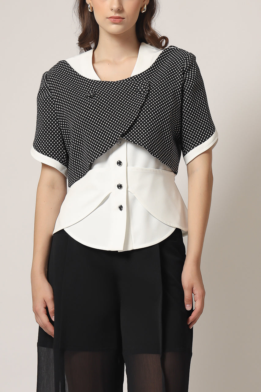 Bloom et Champs Collins Double Polka Top