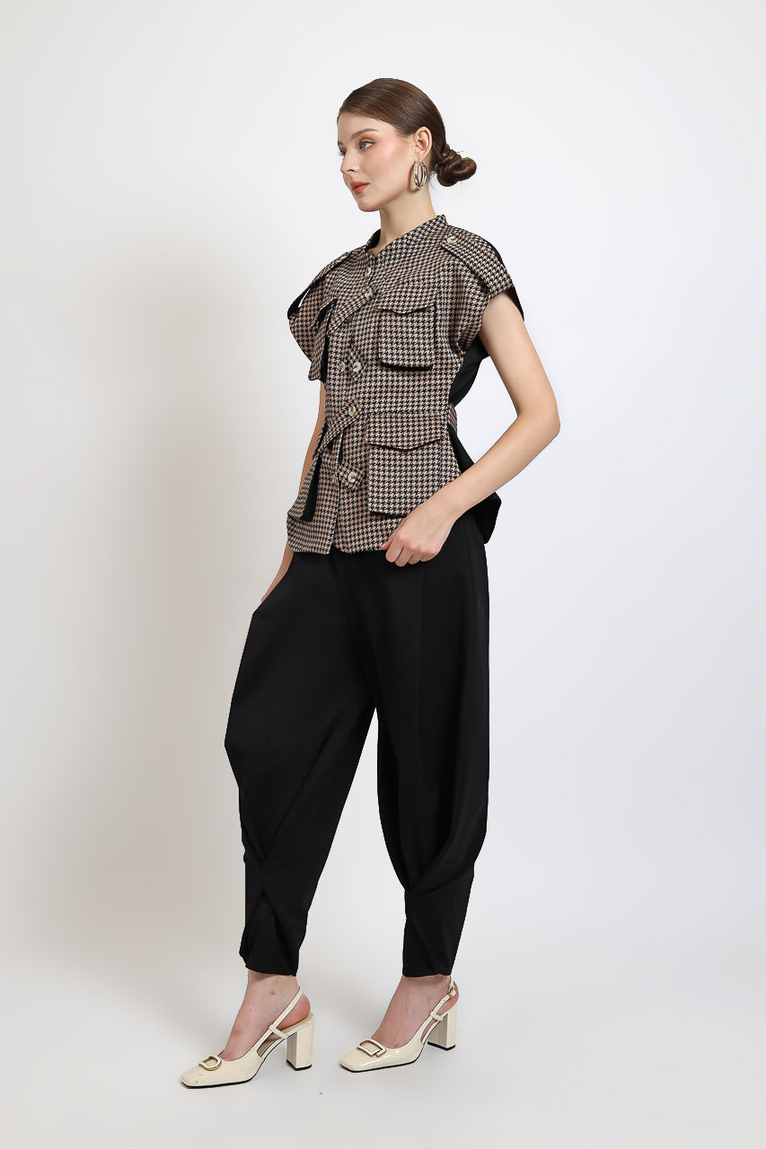 Bloom et Champs Safari Checkered Choco Blouse