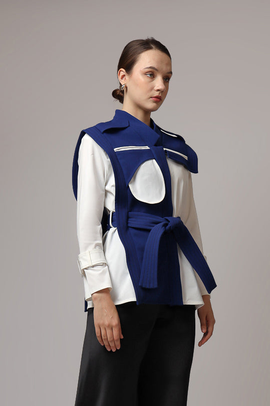 Bloom et Champs Kemeja Aksen in Azure Blue