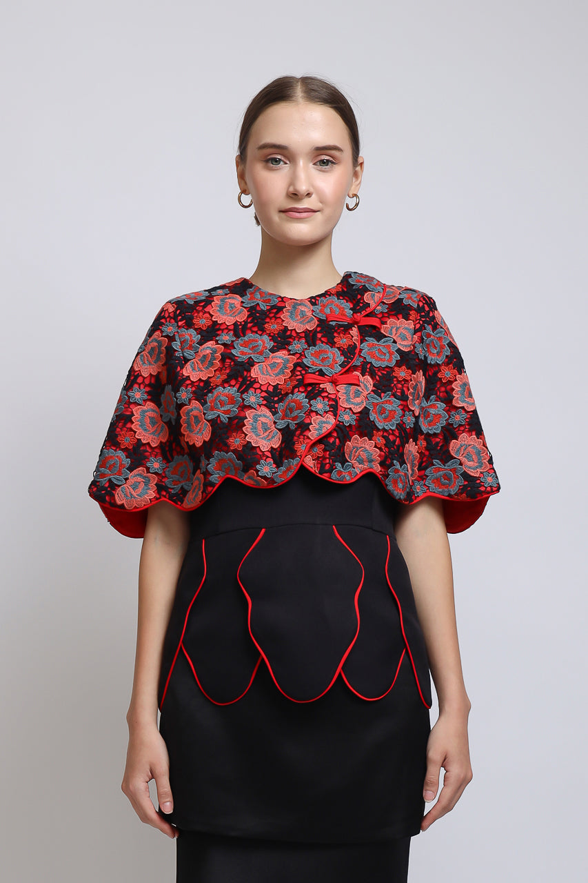 Bloom et Champs Ivana Blouse/Double Obi Skirt in Black