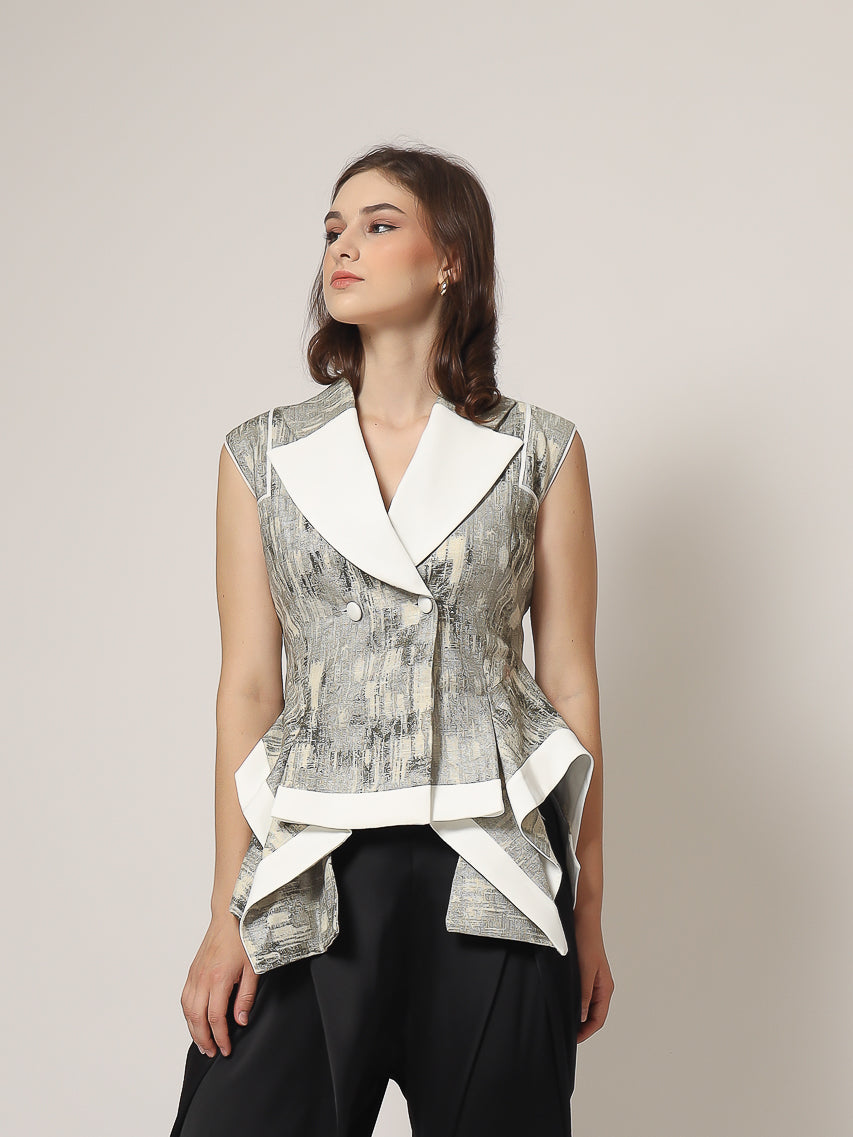 Bloom et Champs Vest Linen Abstrak