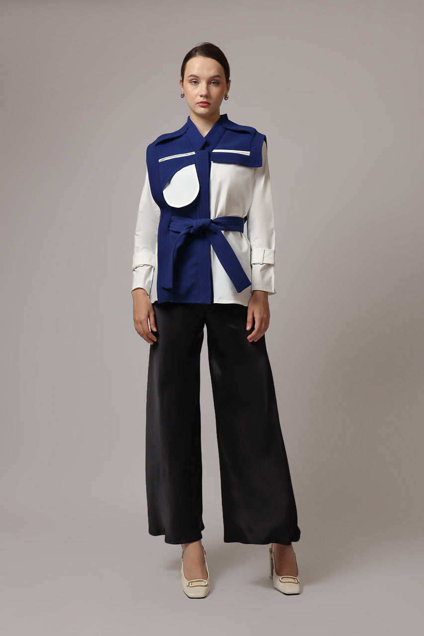 Bloom et Champs Kemeja Aksen in Azure Blue