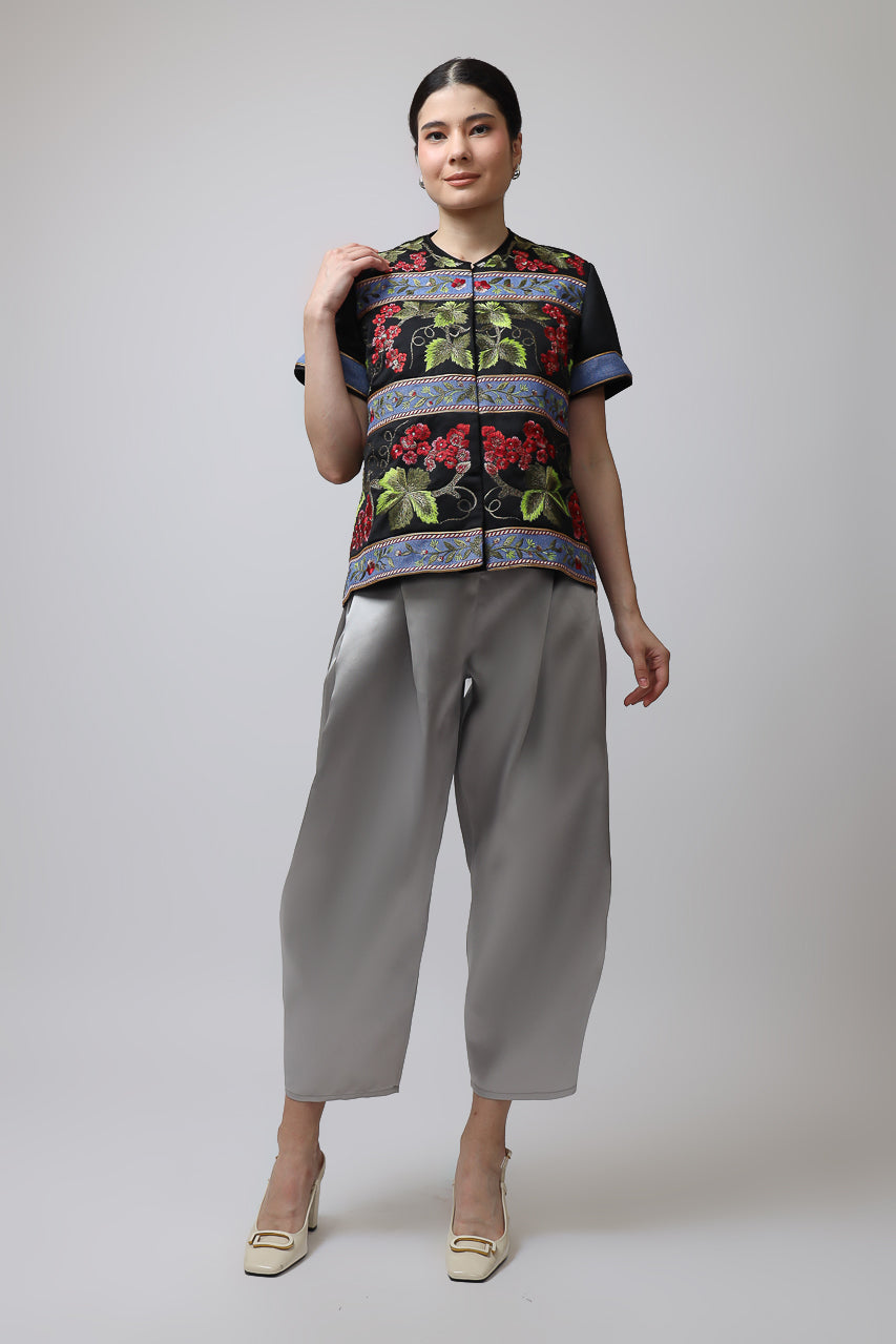 Bloom et Champs Vino Bordir/Celana Mikado Grey