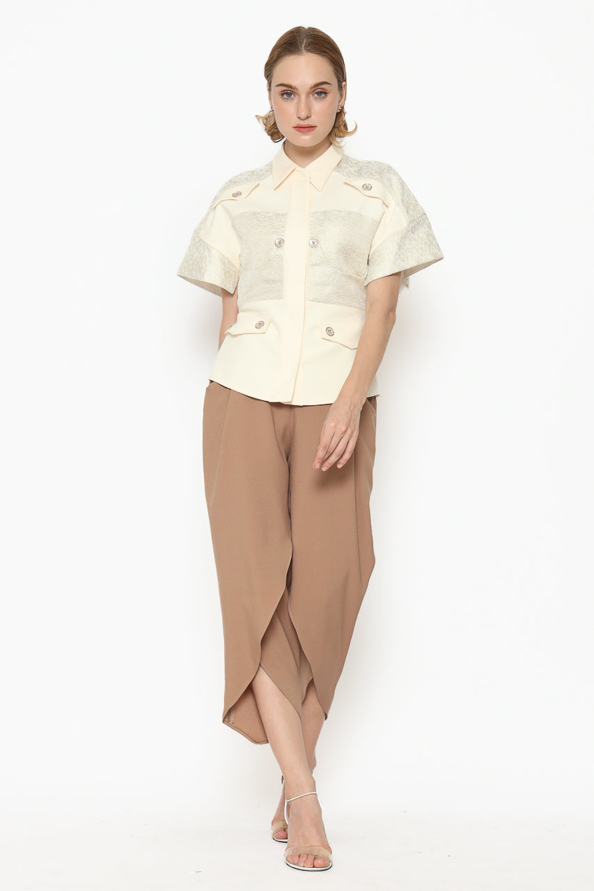 Bloom et Champs Kemeja Jacquard Kancing