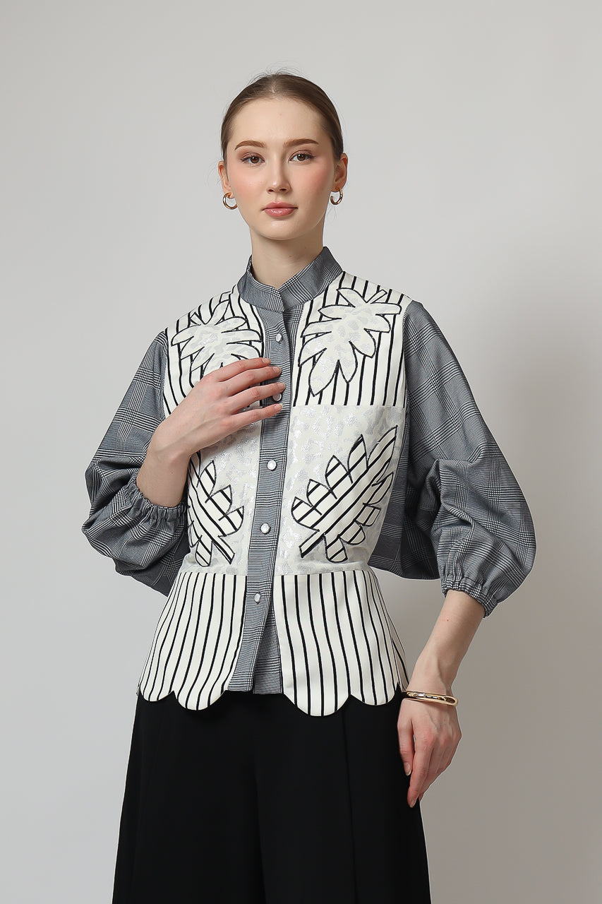 Bloom et Champs Pinnacle Shirt in Grey Checkered