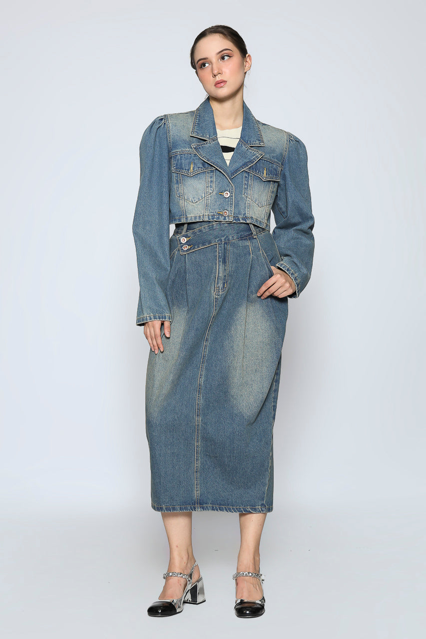 Bloom et Champs Long Denim Skirt