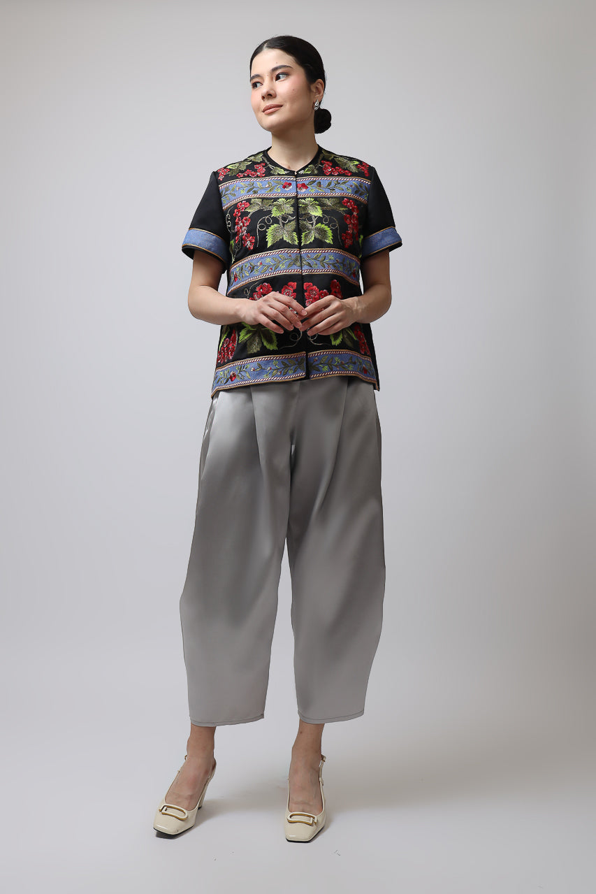 Bloom et Champs Vino Bordir/Celana Mikado Grey