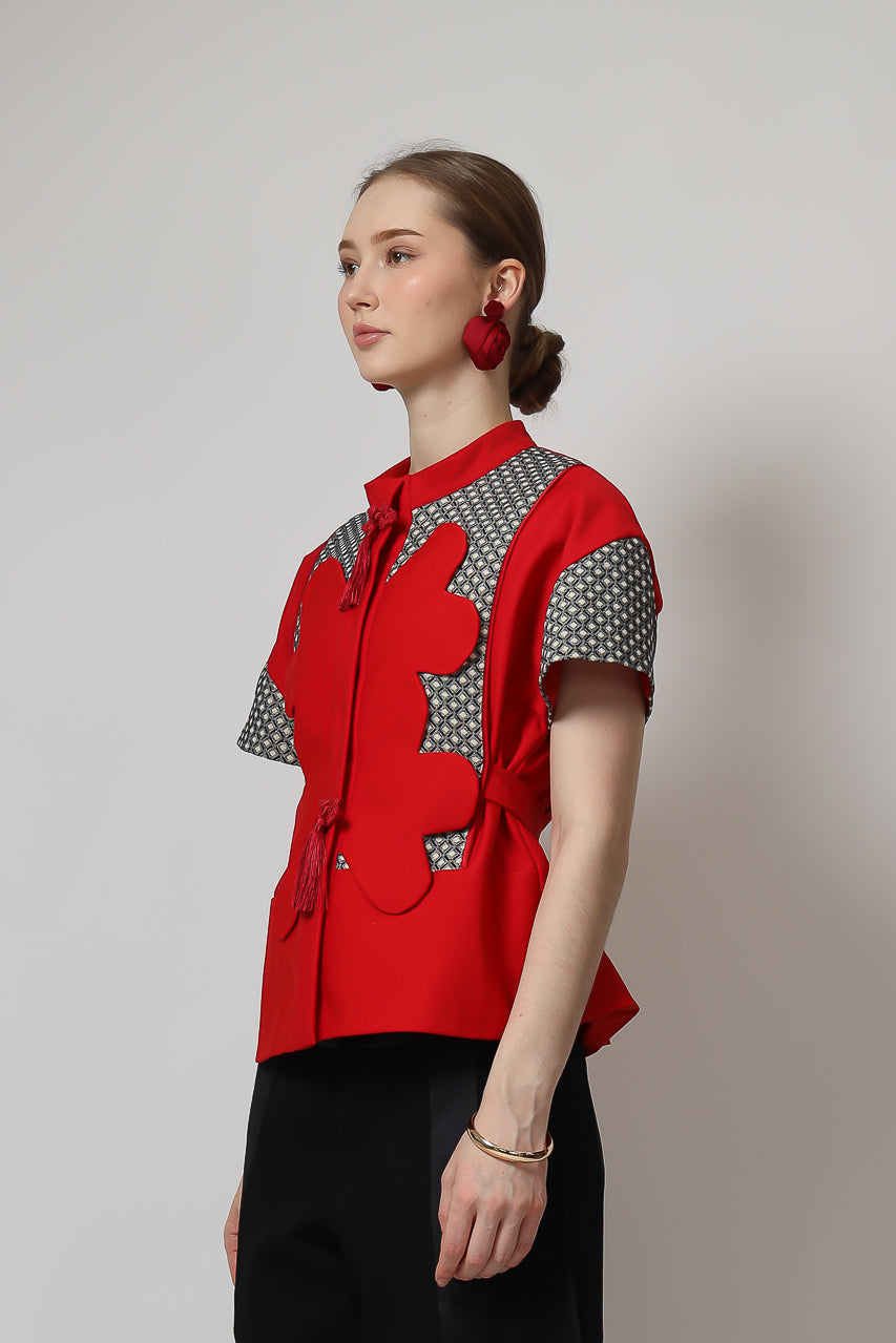 Bloom et Champs Clover Blouse in Red