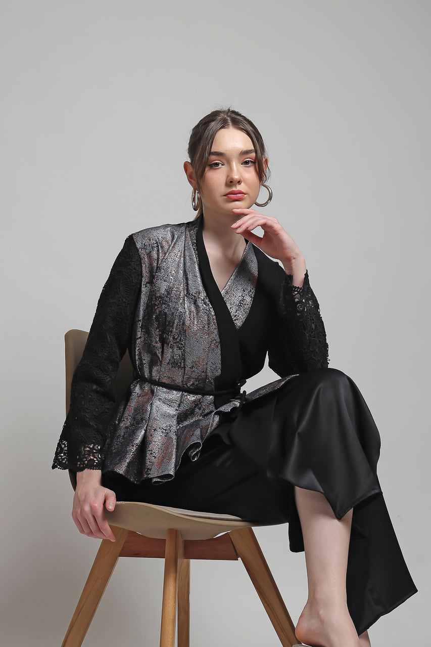 Bloom et Champs Kimono Erine Jacquard/Long Saten Pants