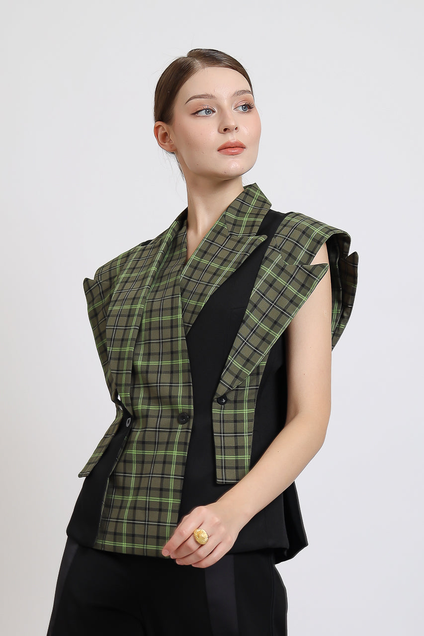 Bloom et Champs Blouse Double Lapel Olive