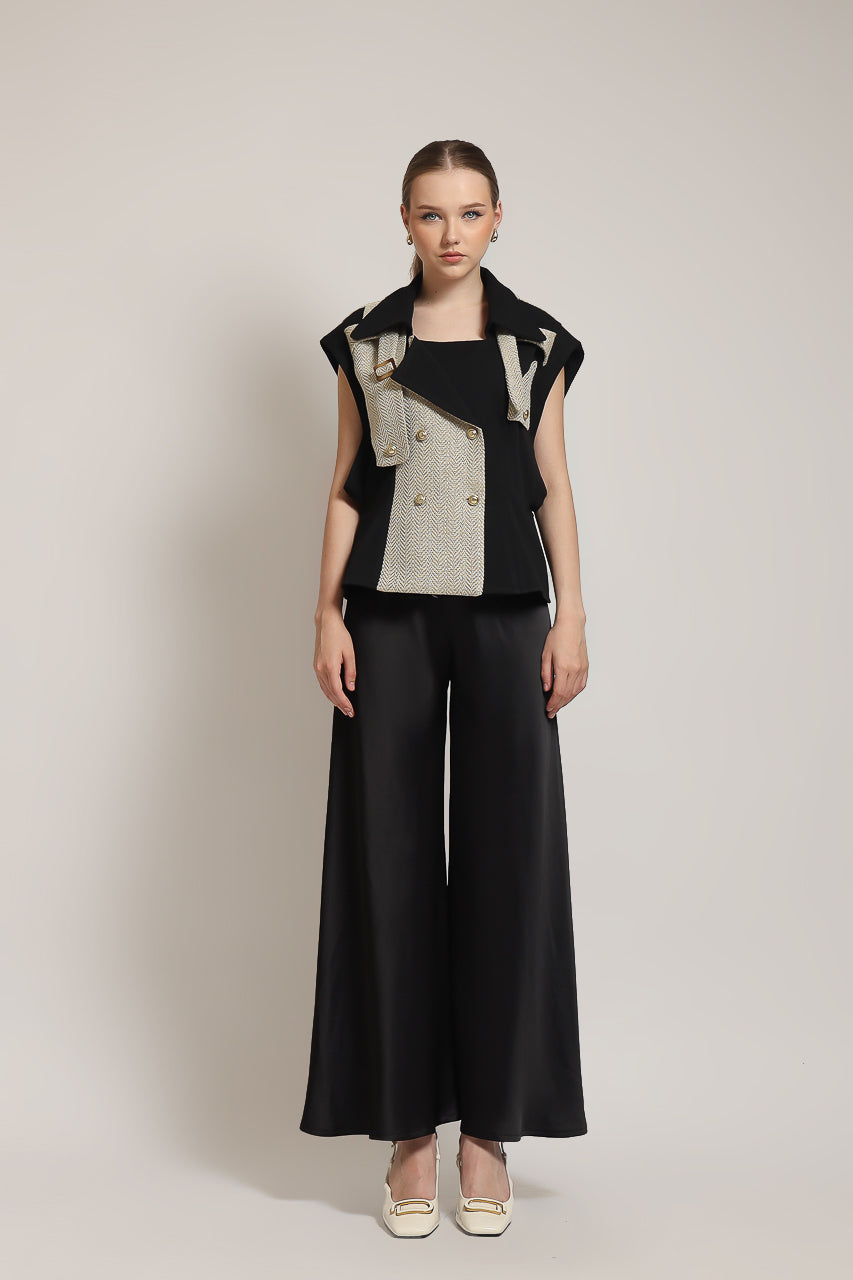 Bloom et Champs Blazer Acrylic Lapel Black