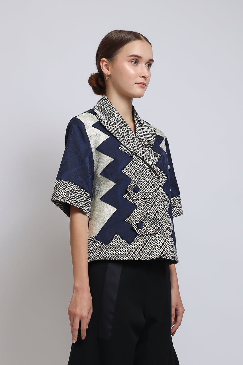 Bloom et Champs Blouse Jacquard Zigzag/Celana Terompet