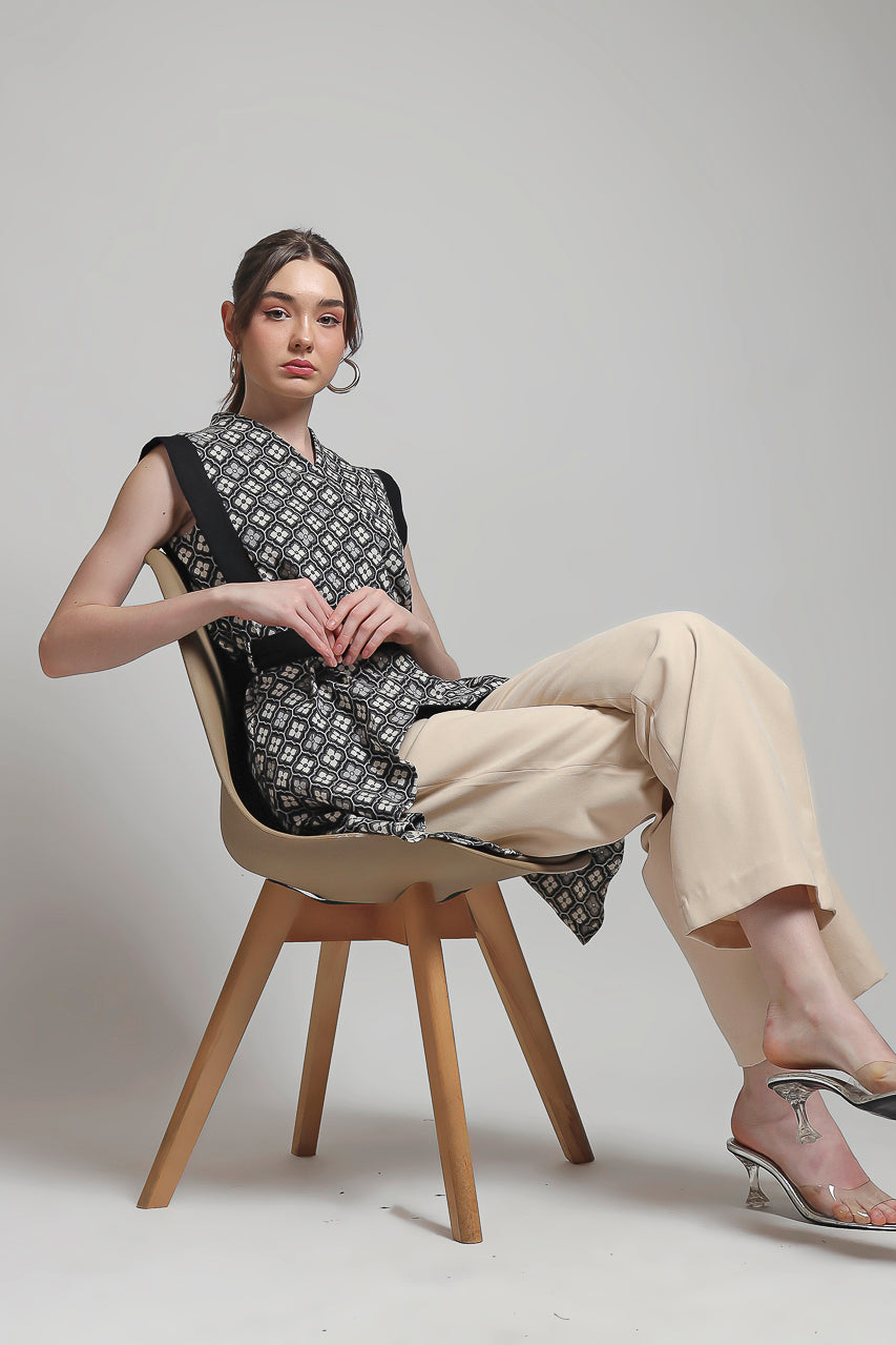 Bloom et Champs Top Buntut Bunga/ DT Pants Creme