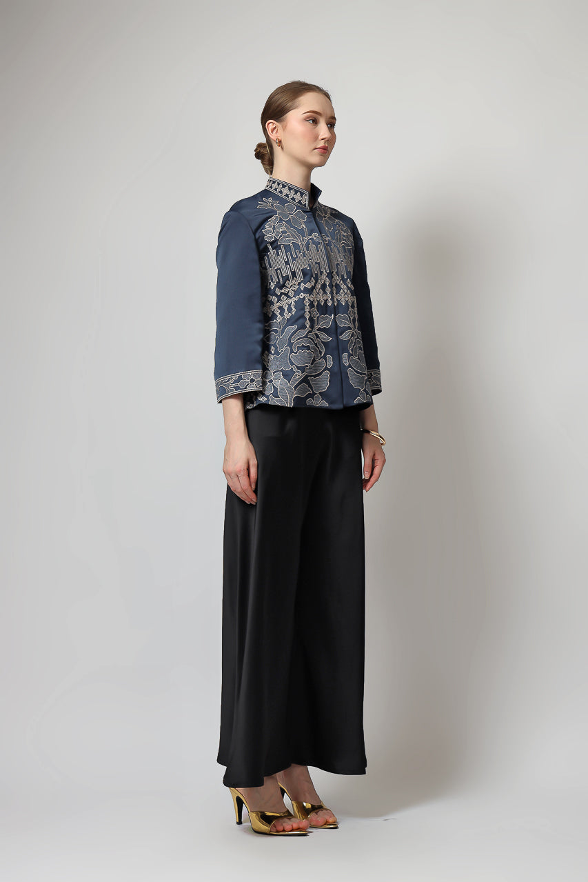 Bloom et Champs Blouse Bordir Navy