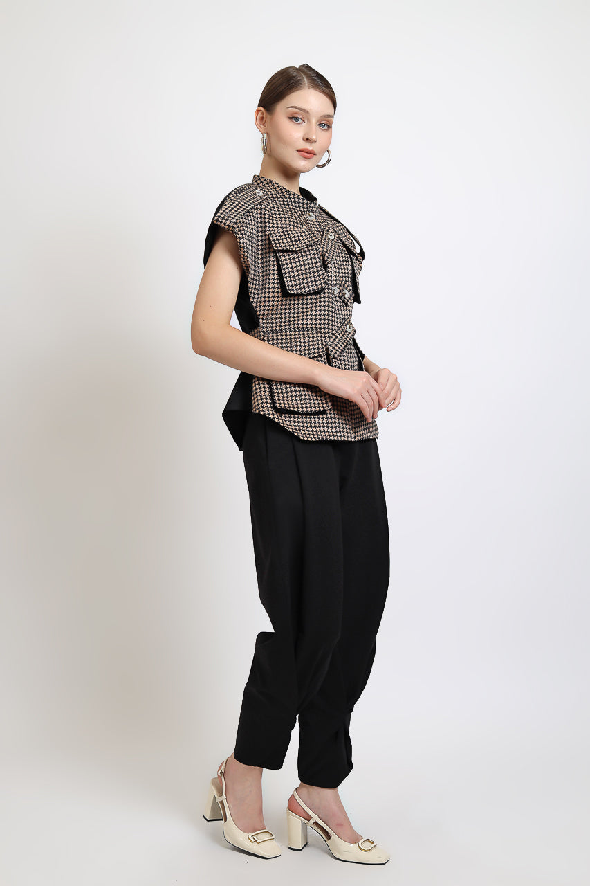 Bloom et Champs Safari Checkered Choco Blouse