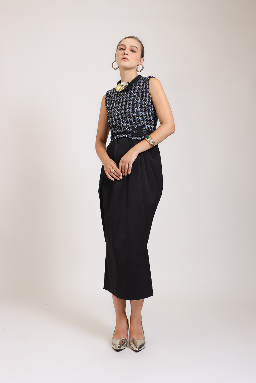 Bloom et Champs Tweed Navy Dress
