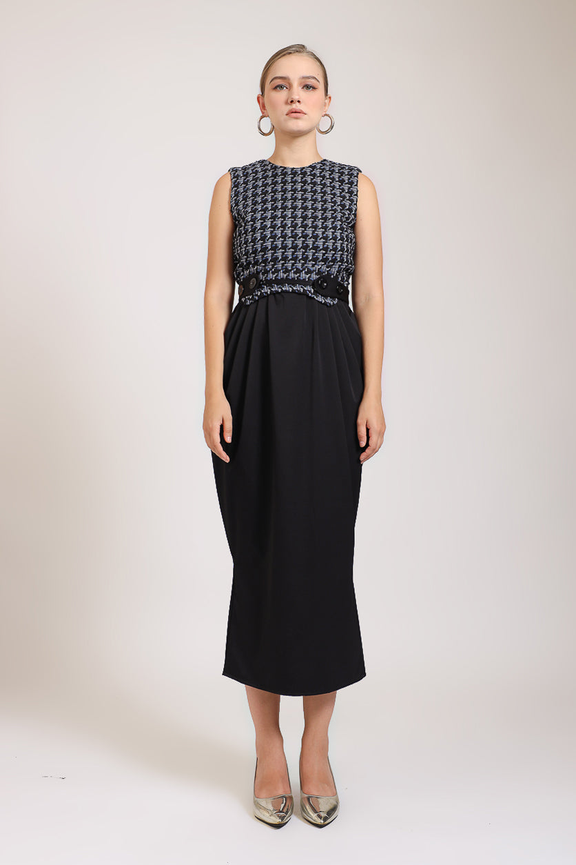 Bloom et Champs Tweed Navy Dress