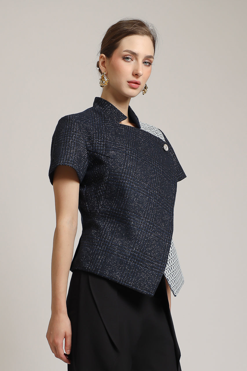 Bloom et Champs Kemeja Diagonal Lengan Pendek