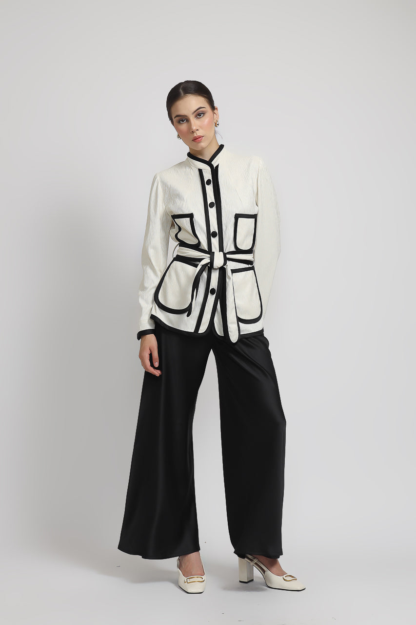 Bloom et Champs Blazer Michelle Mono List/Celana Satin Flare