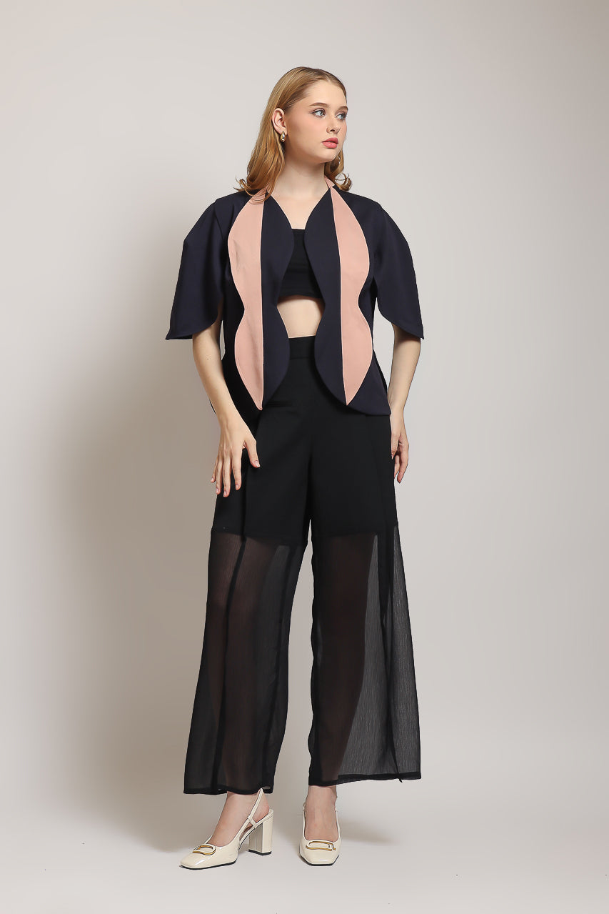 Bloom et Champs Outer Tulip Navy / Alena Chiffon Pants