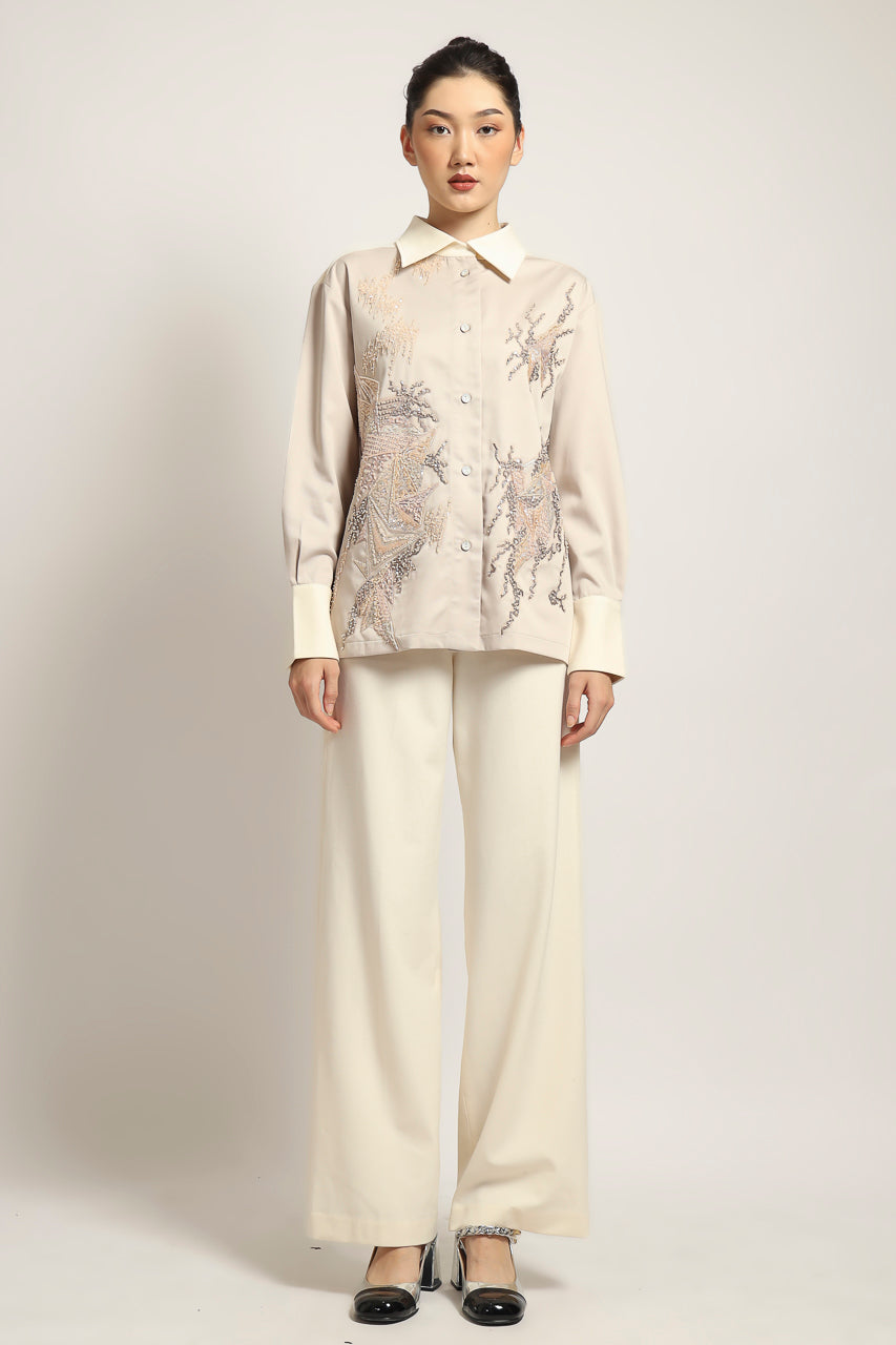 Bloom et Champs Kemeja Nude Embellished