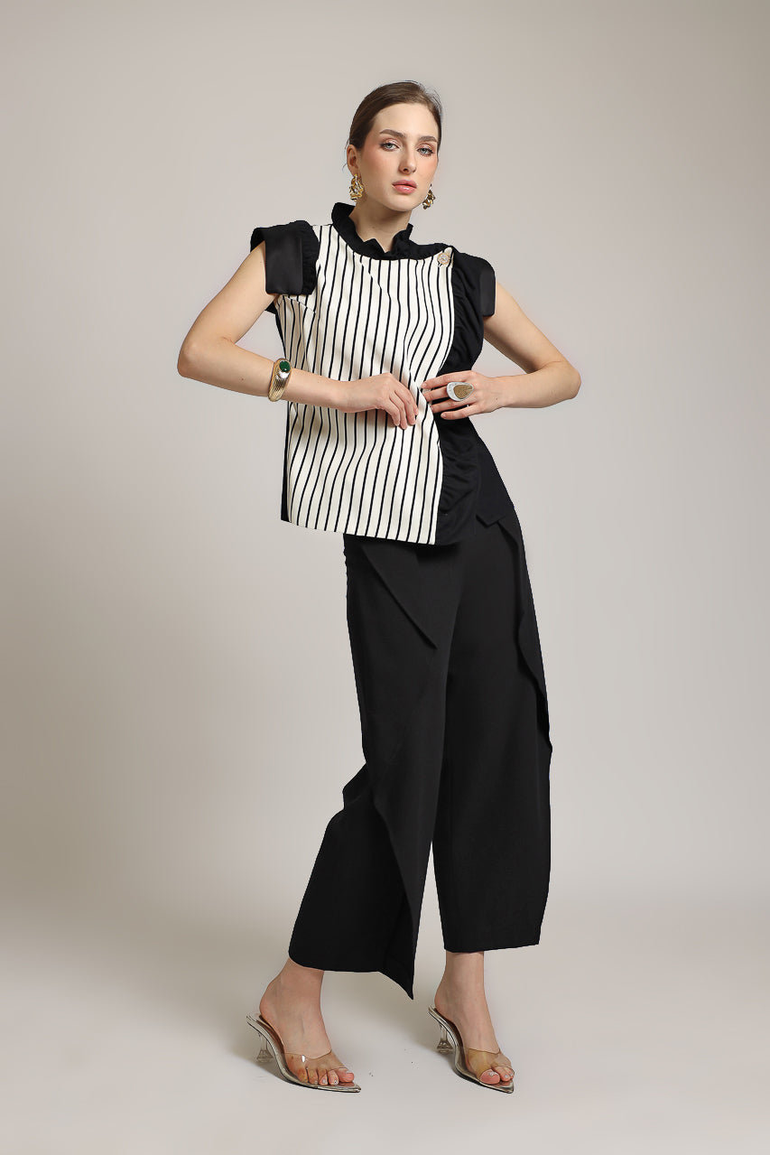 Bloom et Champs Frill Stripe Top