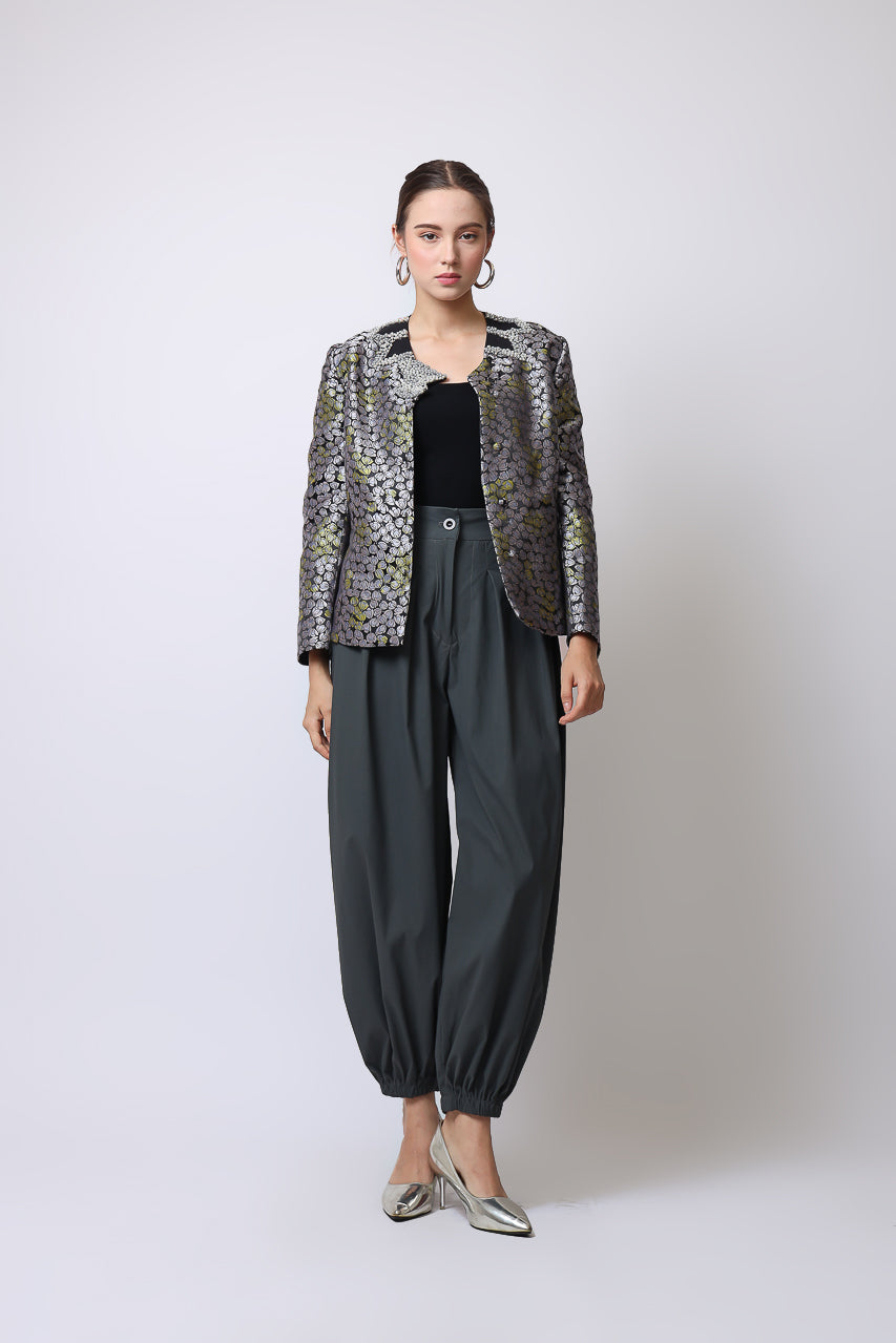 Bloom et Champs Grey Jacquard Blazer