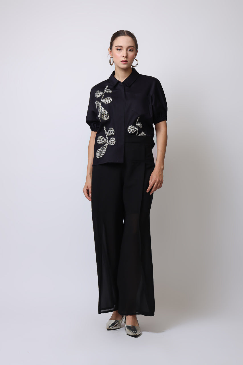 Bloom et Champs Kemeja Navy Maple Patch