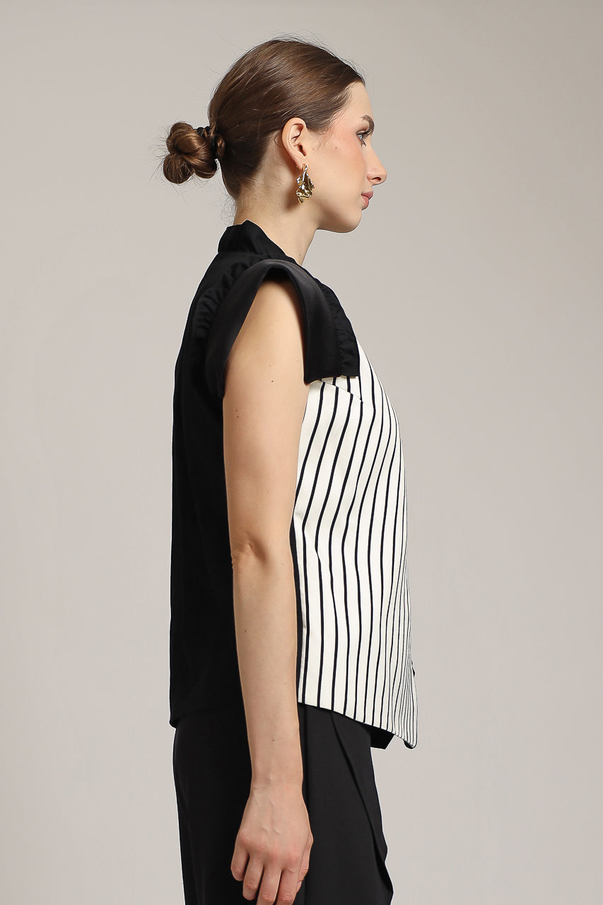 Bloom et Champs Frill Stripe Top