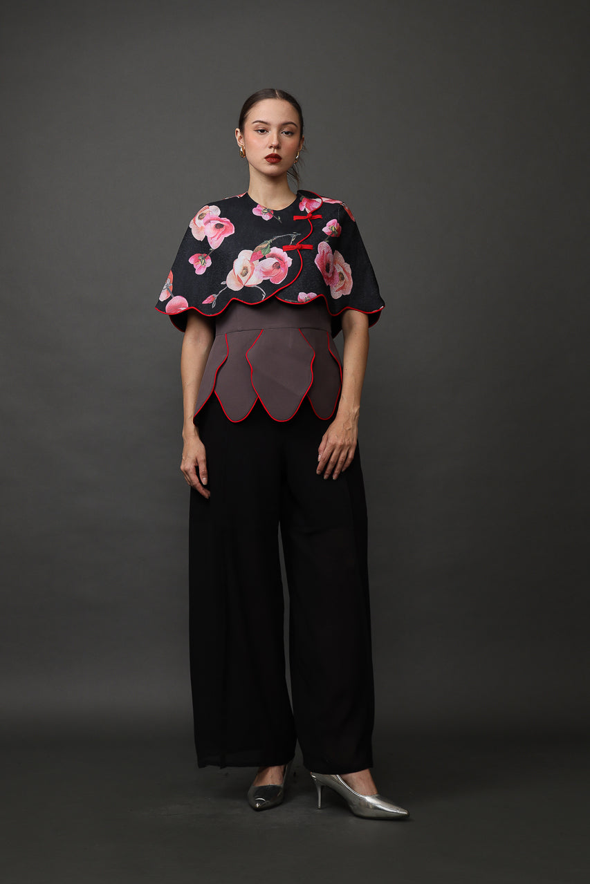 Bloom et Champs Ivanna Scalloped Fuschia Blouse