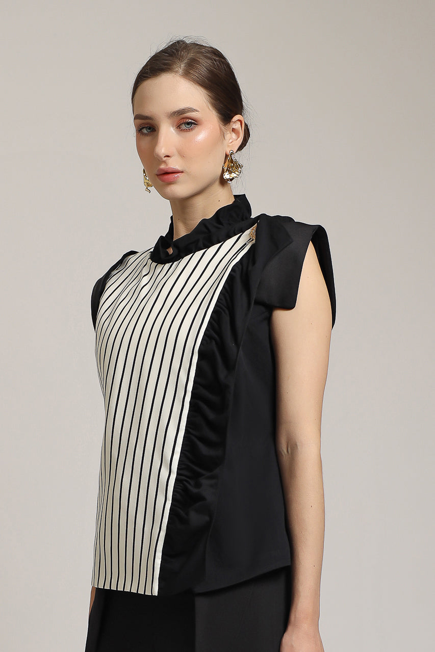 Bloom et Champs Frill Stripe Top