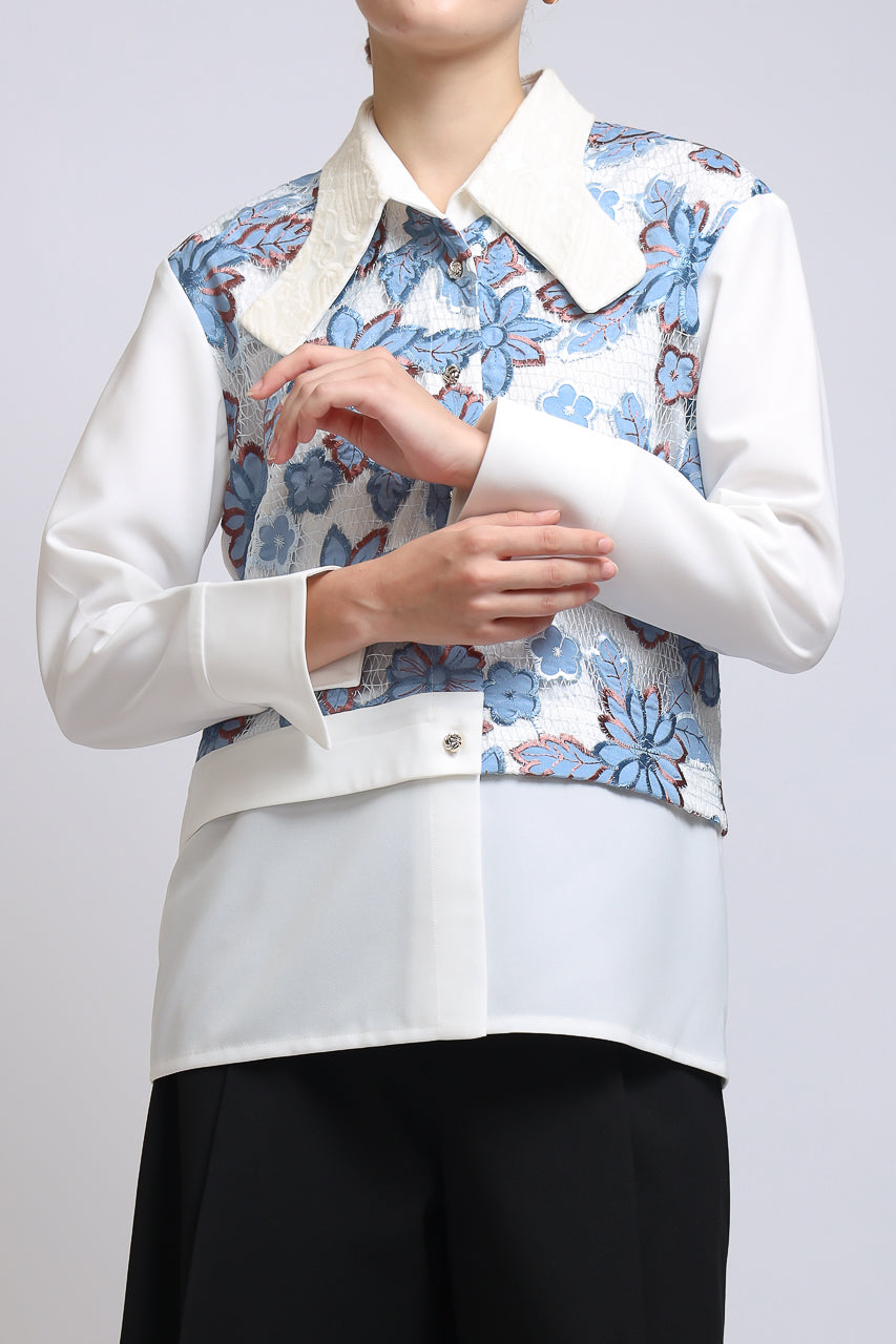 Bloom et Champs Kemeja Daun Biru/Celana Alena Chiffon