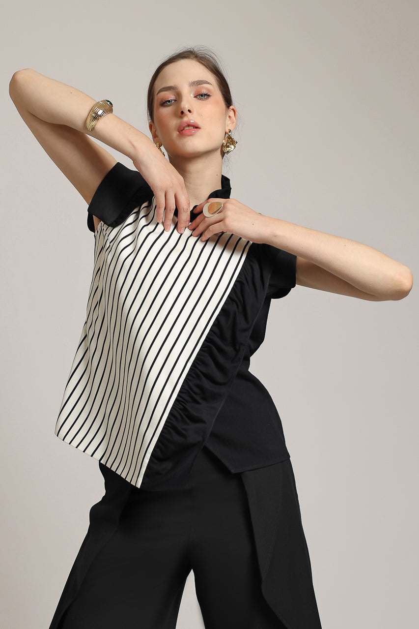 Bloom et Champs Frill Stripe Top