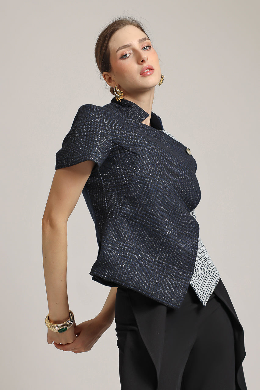 Bloom et Champs Kemeja Diagonal Lengan Pendek