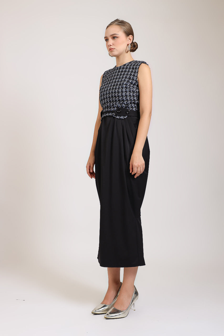 Bloom et Champs Tweed Navy Dress