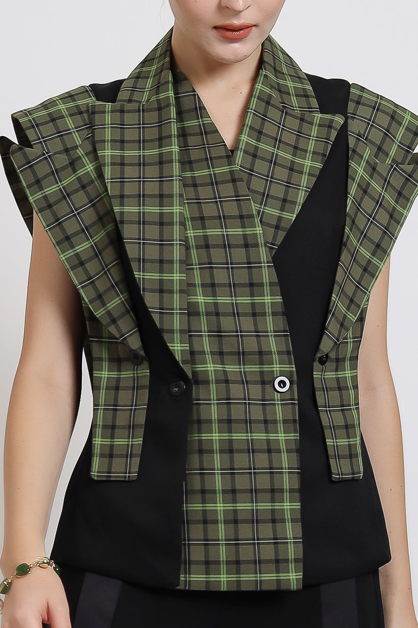 Bloom et Champs Blouse Double Lapel Olive
