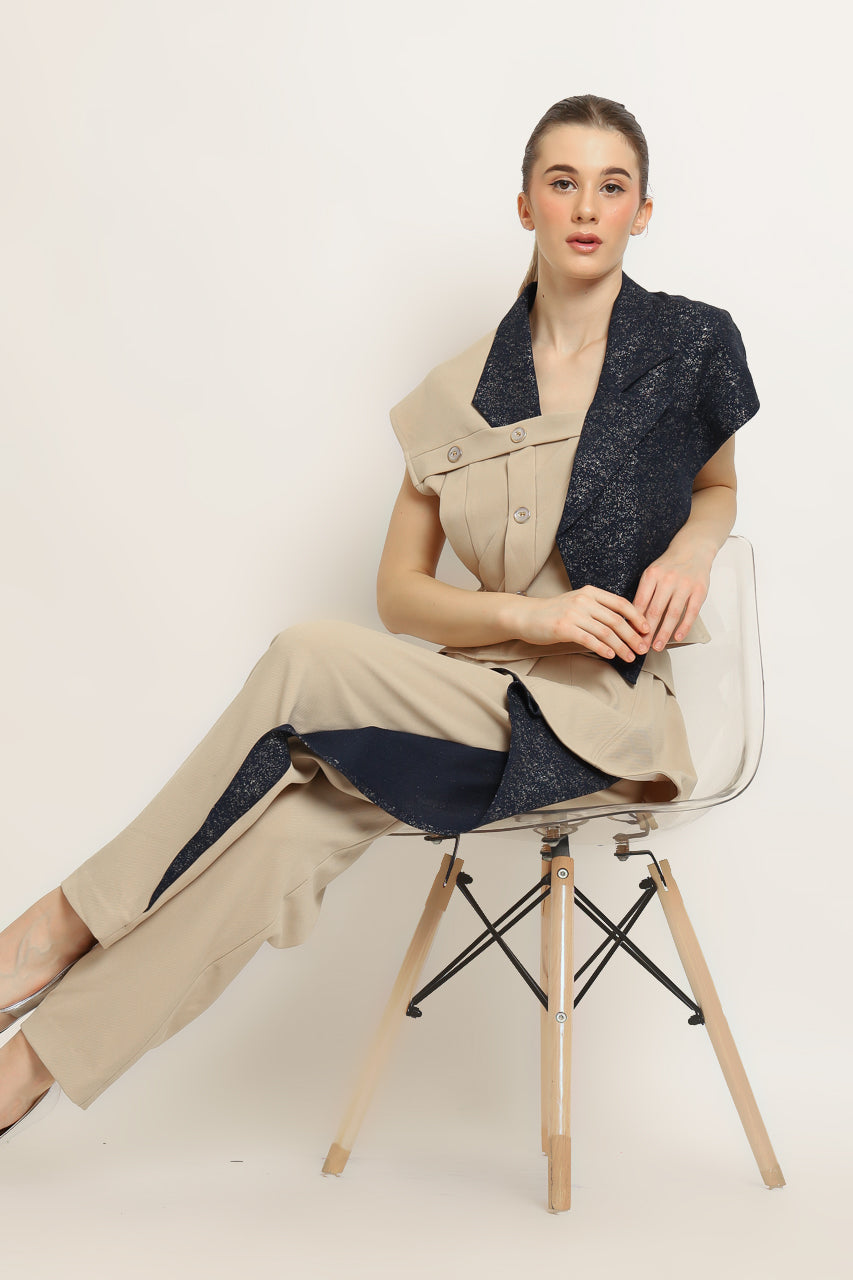 Bloom et Champs Lapel Glitter Top/ Celana Glitter