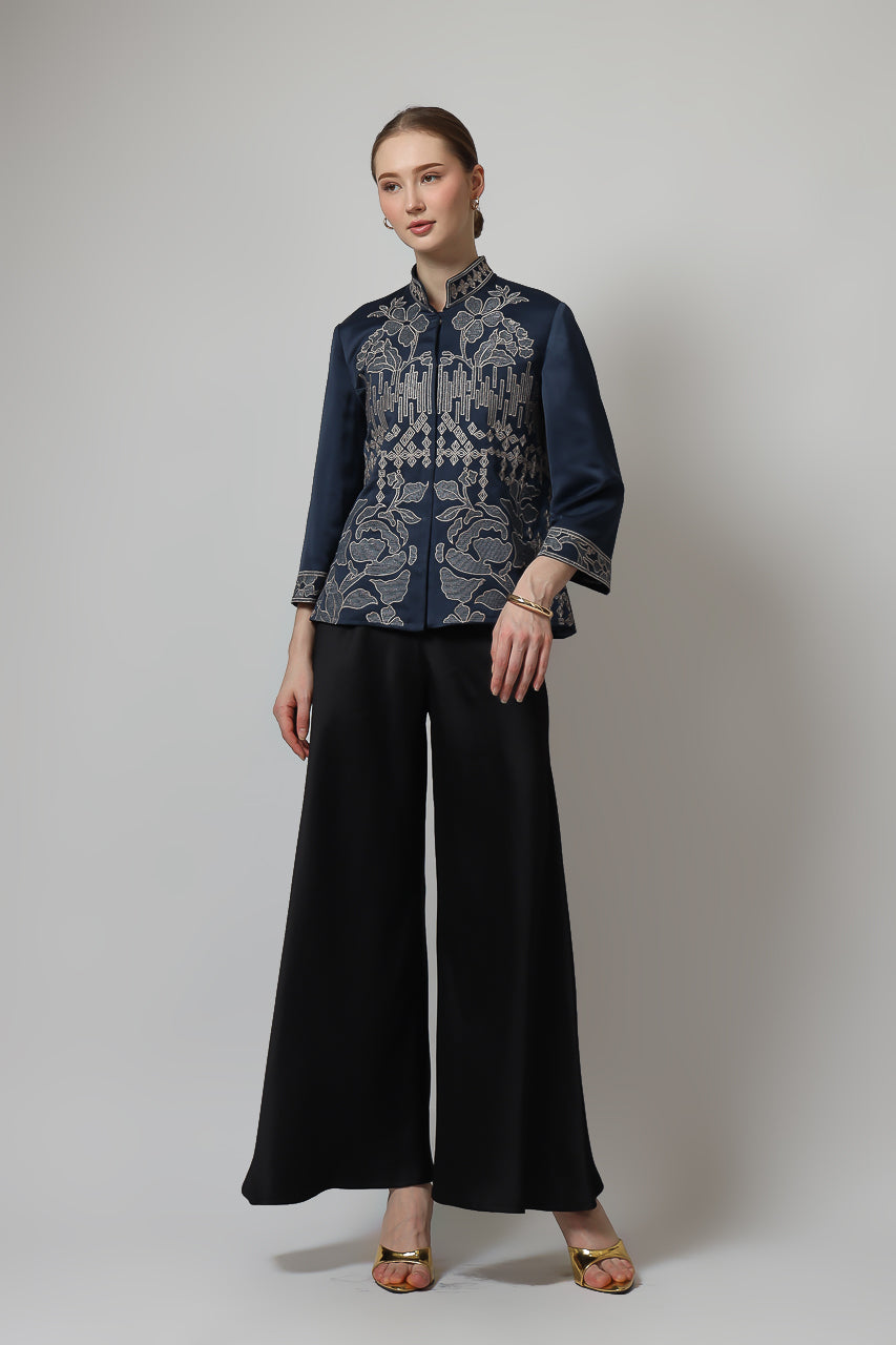 Bloom et Champs Blouse Bordir Navy