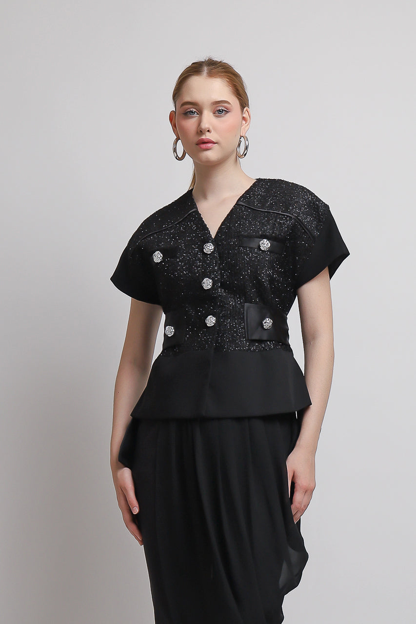 Bloom et Champs Tassel Glitter Top/Chiffon Pants