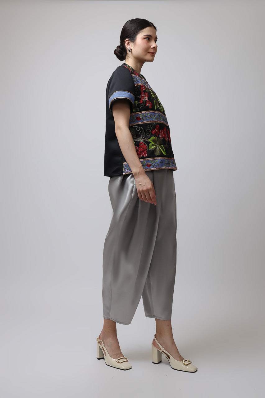 Bloom et Champs Vino Bordir/Celana Mikado Grey