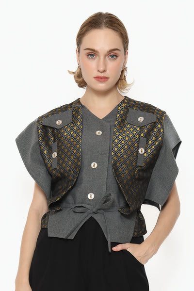 Bloom et Champs Batwing Top in Gold