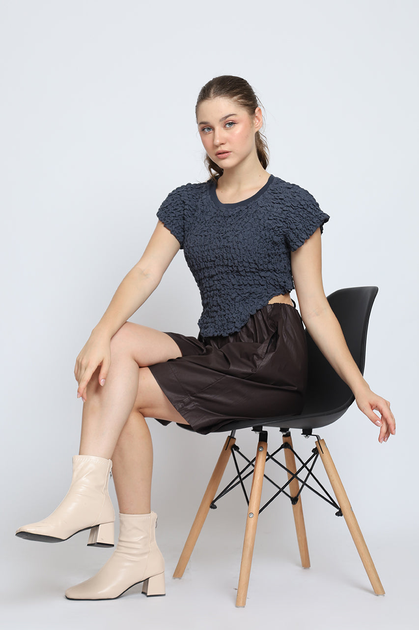 Bloom et Cotton Bubble Pleats Top and Elastic Cullotes