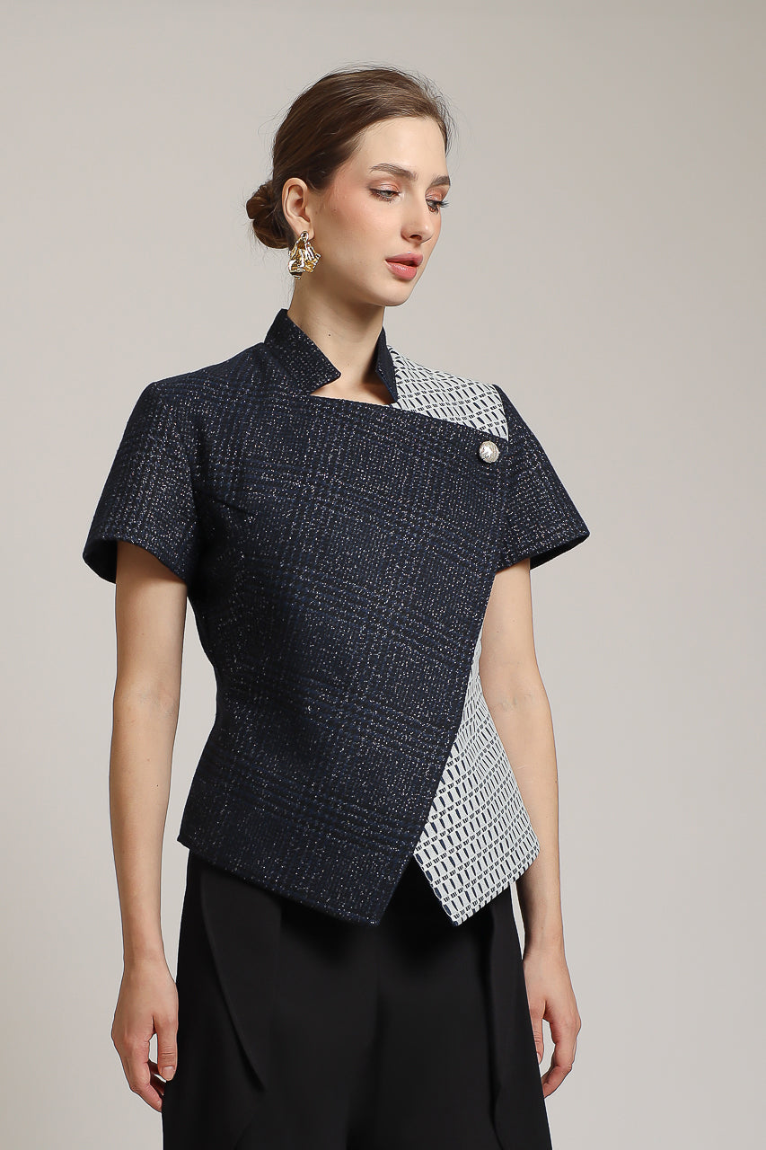 Bloom et Champs Kemeja Diagonal Lengan Pendek
