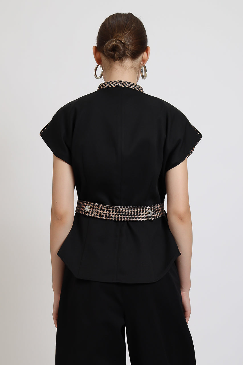 Bloom et Champs Safari Checkered Choco Blouse