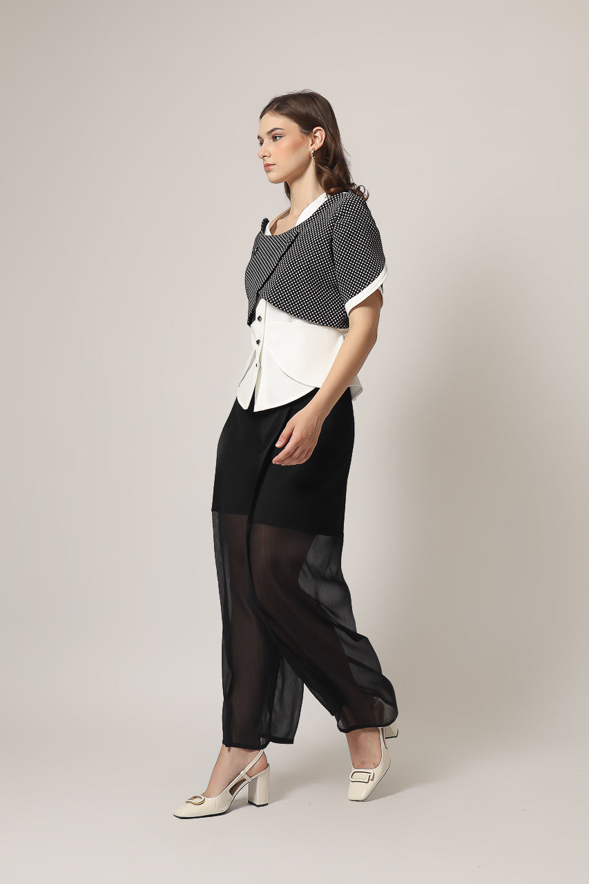 Bloom et Champs Collins Double Polka Top