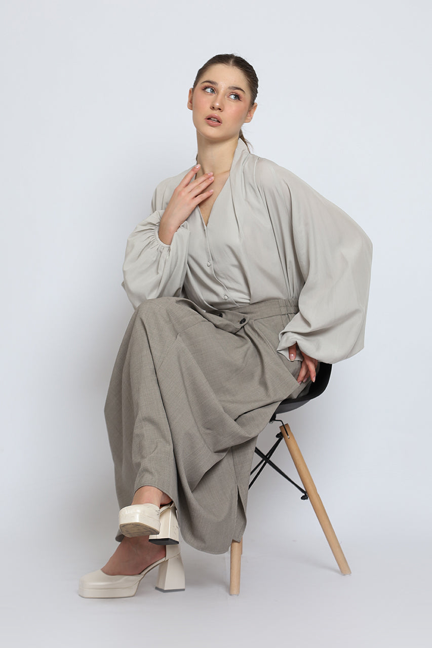 Bloom et Cotton Flowy Linen Top and Assymetrical Skirt