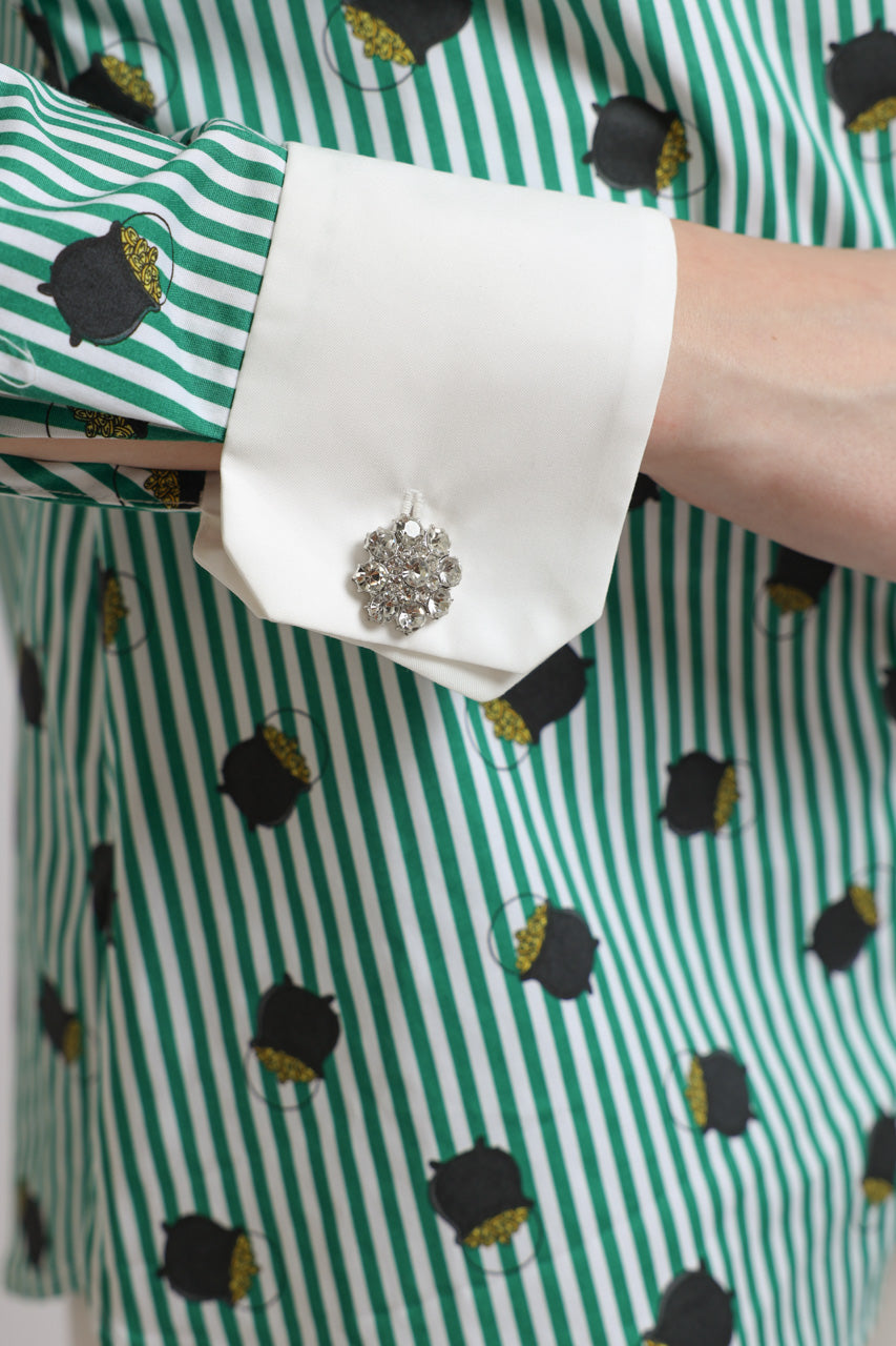Bloom et Champs Kemeja Salur Hijau Pot of Gold
