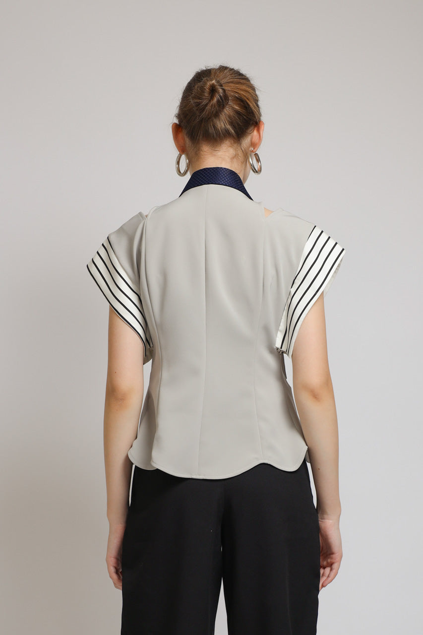 Bloom et Champs Vest Stripe Navy Monochrome