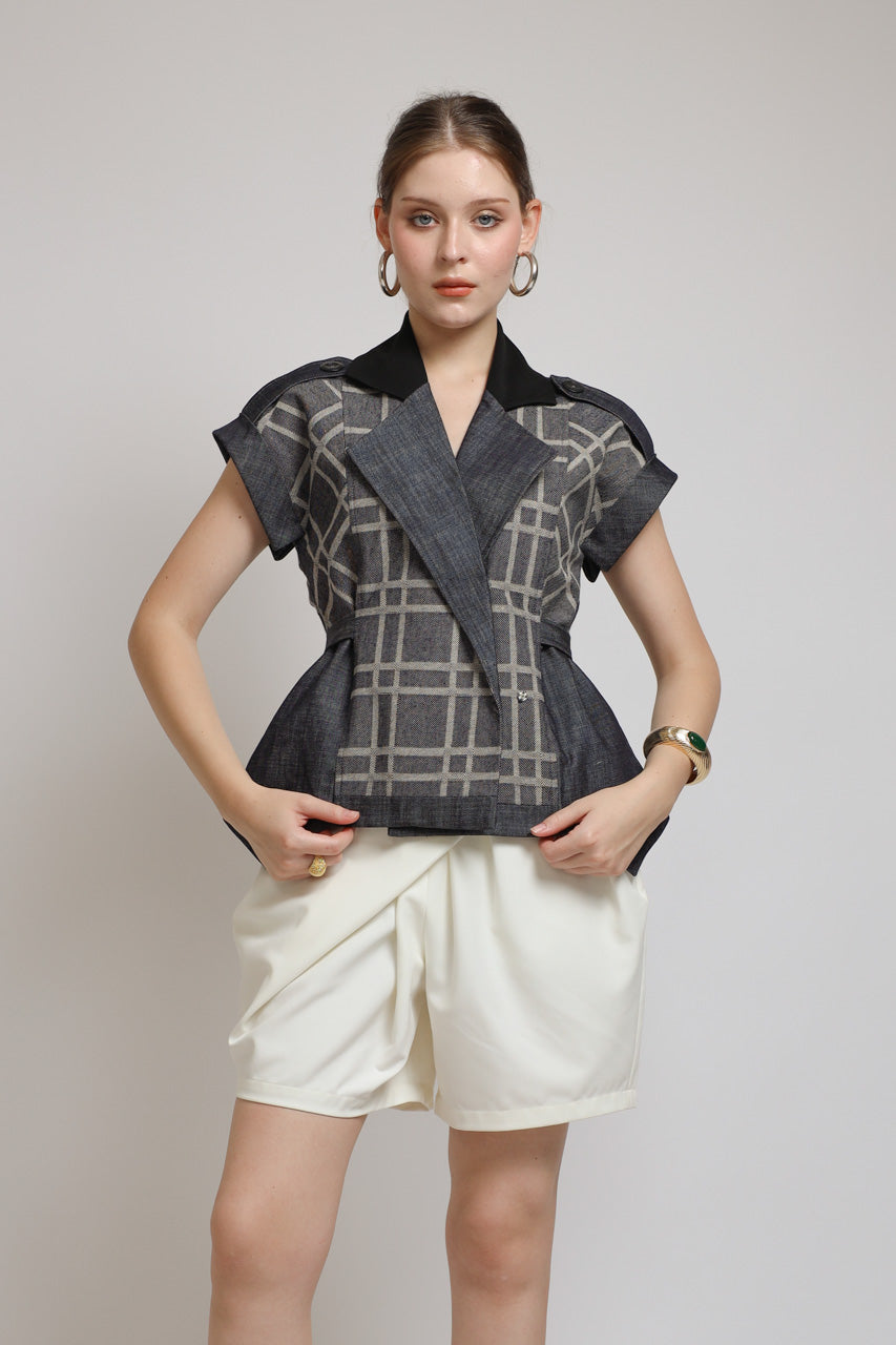 Bloom et Champs AK Denim Tartan Blouse
