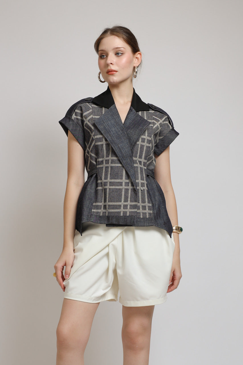 Bloom et Champs AK Denim Tartan Blouse